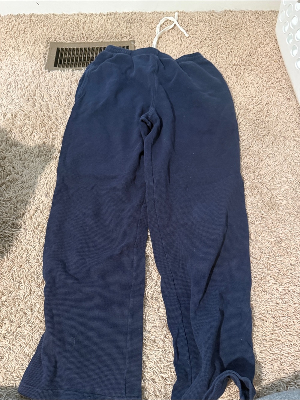 John gault navy ribbed wide leg sweatpants